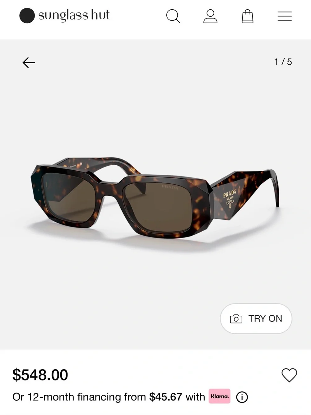 Authentic Prada Tortoiseshell Square Sunglasses, also known as “Prada PR 17WS”